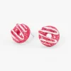 Sterling Silver Post Glitter Pink Donut Stud Earrings