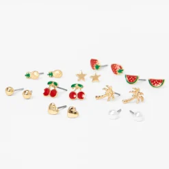 Summer Icons Stud Earrings - 9 Pack