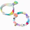 T H E M E x Claire's Beaded Mixed Media Bracelet Set - 2 Pack