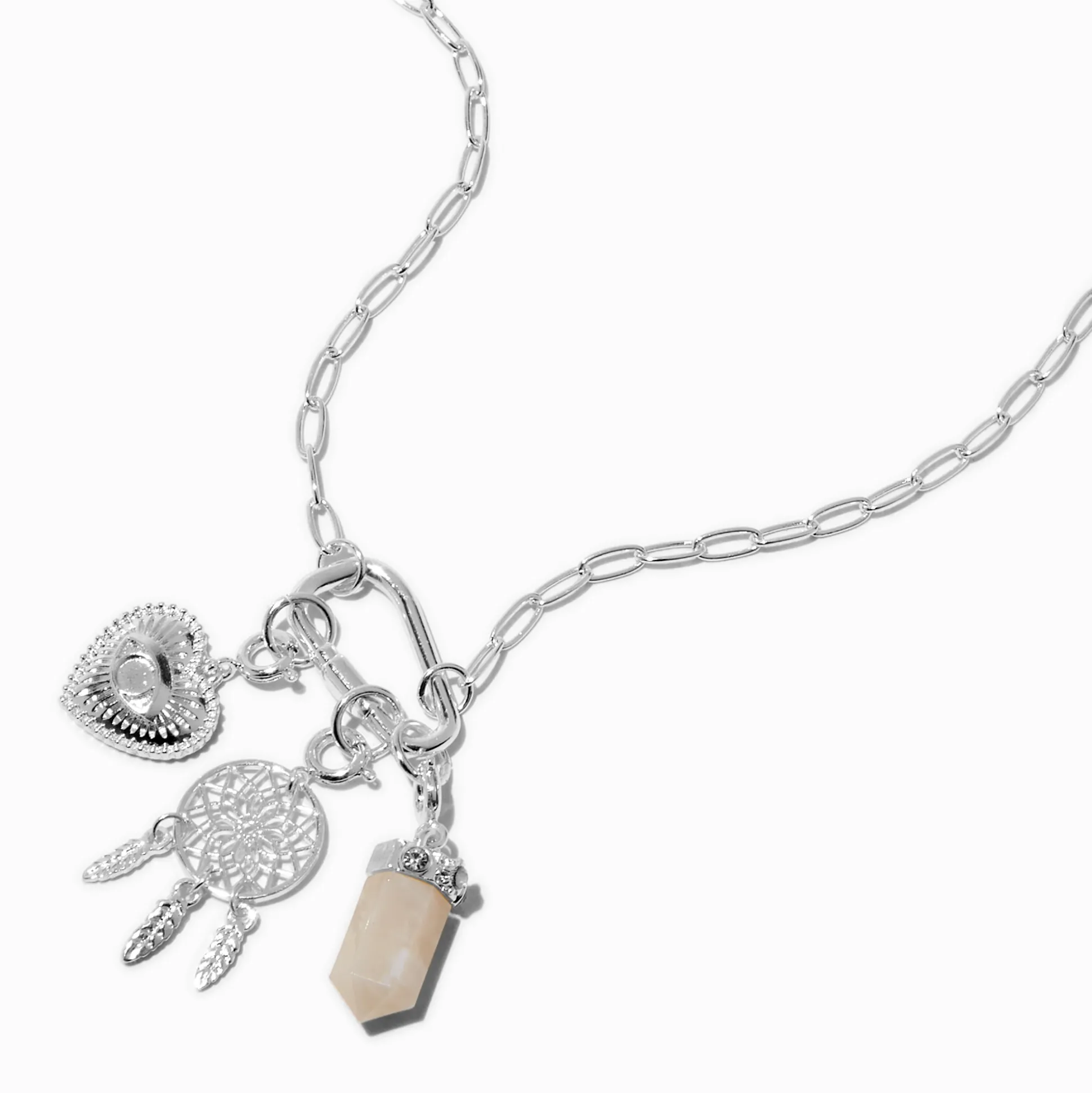 T H E M E x Claire's Evil Eye Silver-tone Rope Chain Charm Necklace