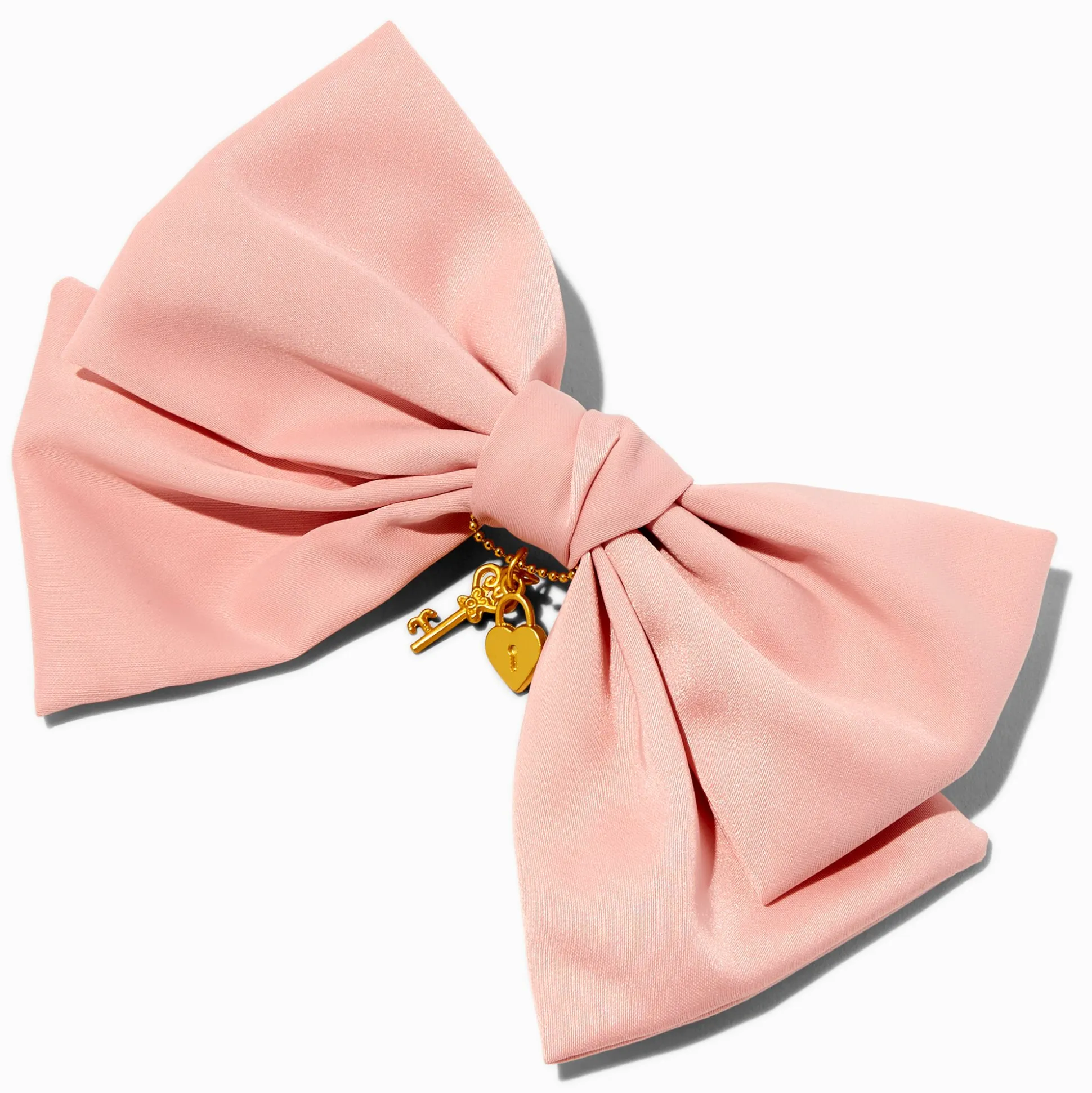 T H E M E x Claire's Heart Lock & Key Pink Hair Bow Clip