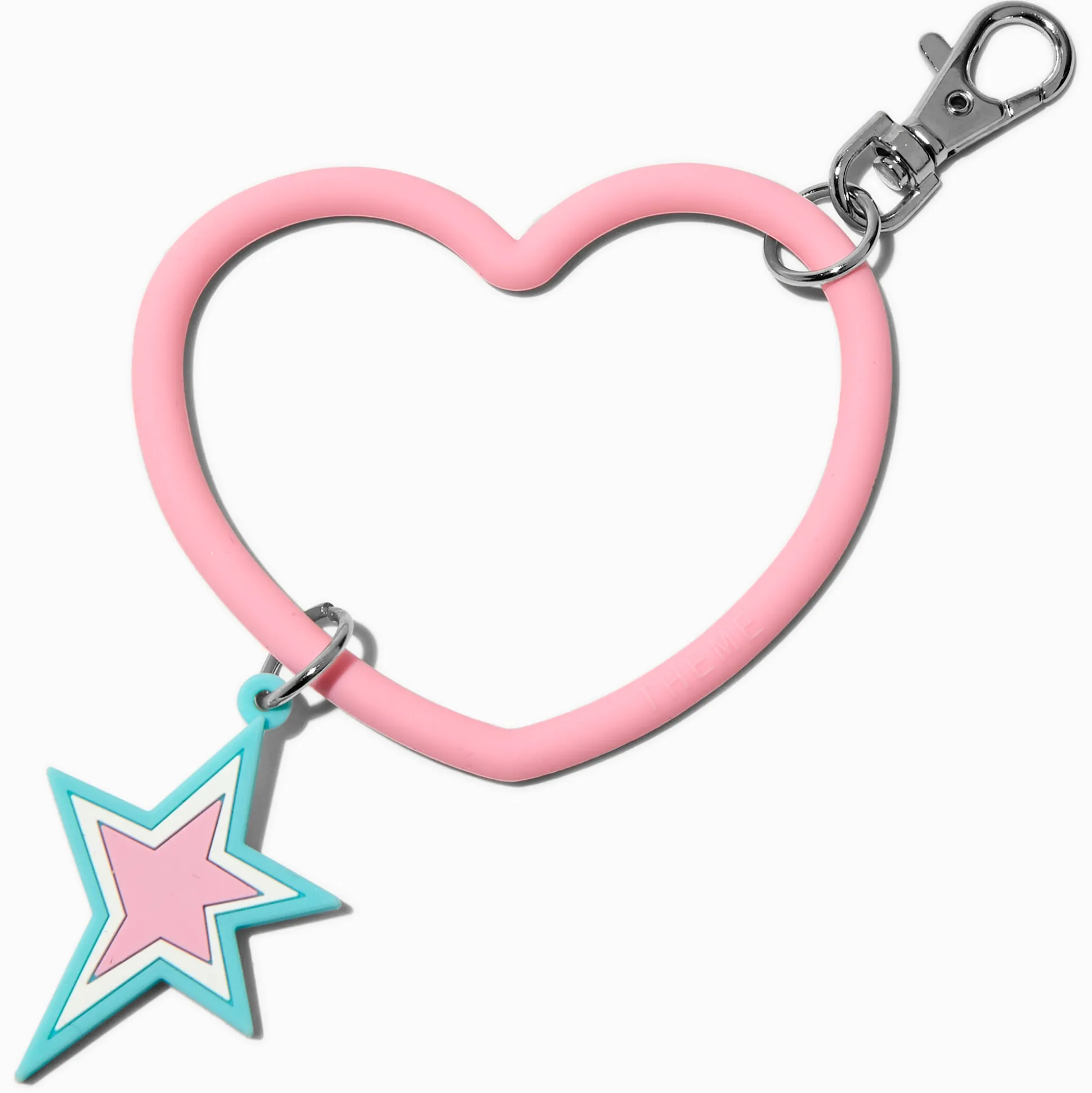 T H E M E x Claire's Pink Heart & Star Keychain Clip