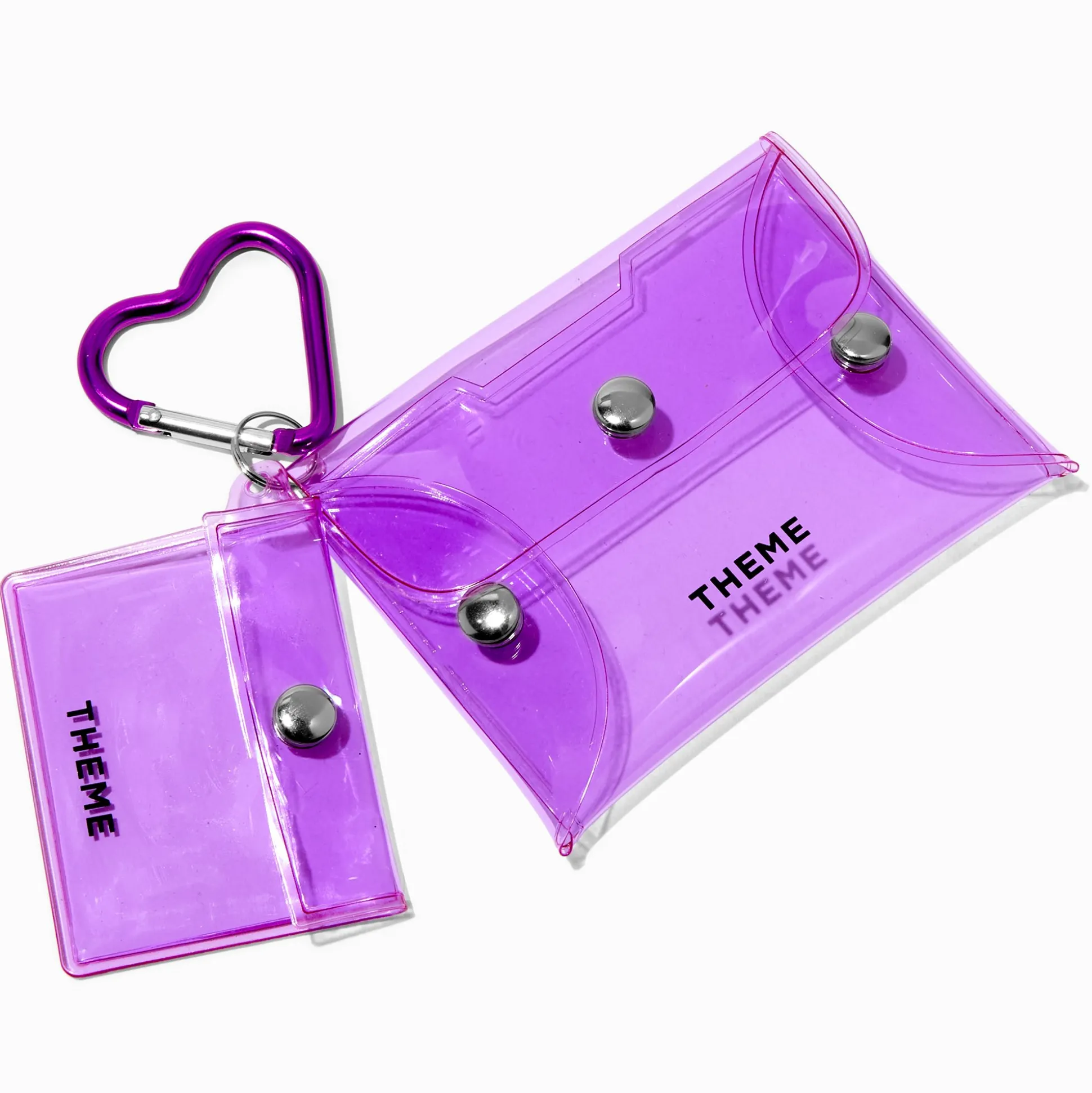 T H E M E x Claire's Purple Heart Keychain Pouch - 2 Pack