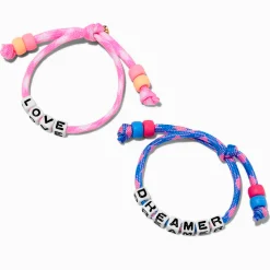 T H E M E x Claire's ''Love'' & ''Dreamer'' Glow in the Dark Adjustable Bracelets - 2 Pack
