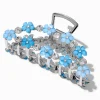 Teal Daisy Silver Large Metal Hair Claw