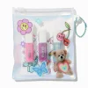 Teddy Bear Pouch Lip Gloss & Sticker Set - 4 Pack