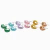Textured Rainbow Hoop Earring Set - 6 Pack