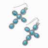 Turquoise Cowgirl Cross Drop Earrings