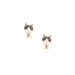 Tuxedo Cat Clip-On Earrings