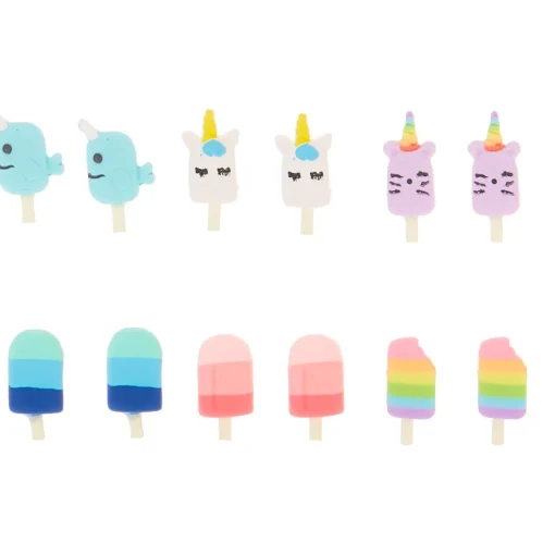 Unicorn Ice Pop Stud Earrings - 6 Pack