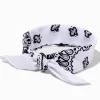 White Paisley Bandana Headwrap