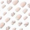 White Swirl Bling Stiletto Faux Nail Set - 24 Pack