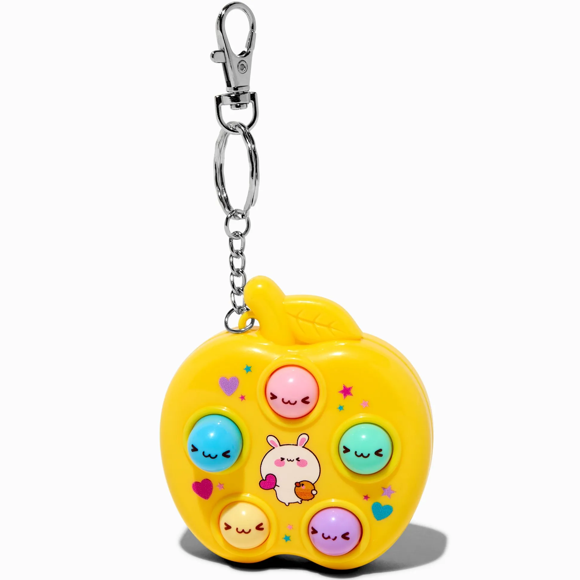 Yellow Apple Whac-A-Mole Game Keychain