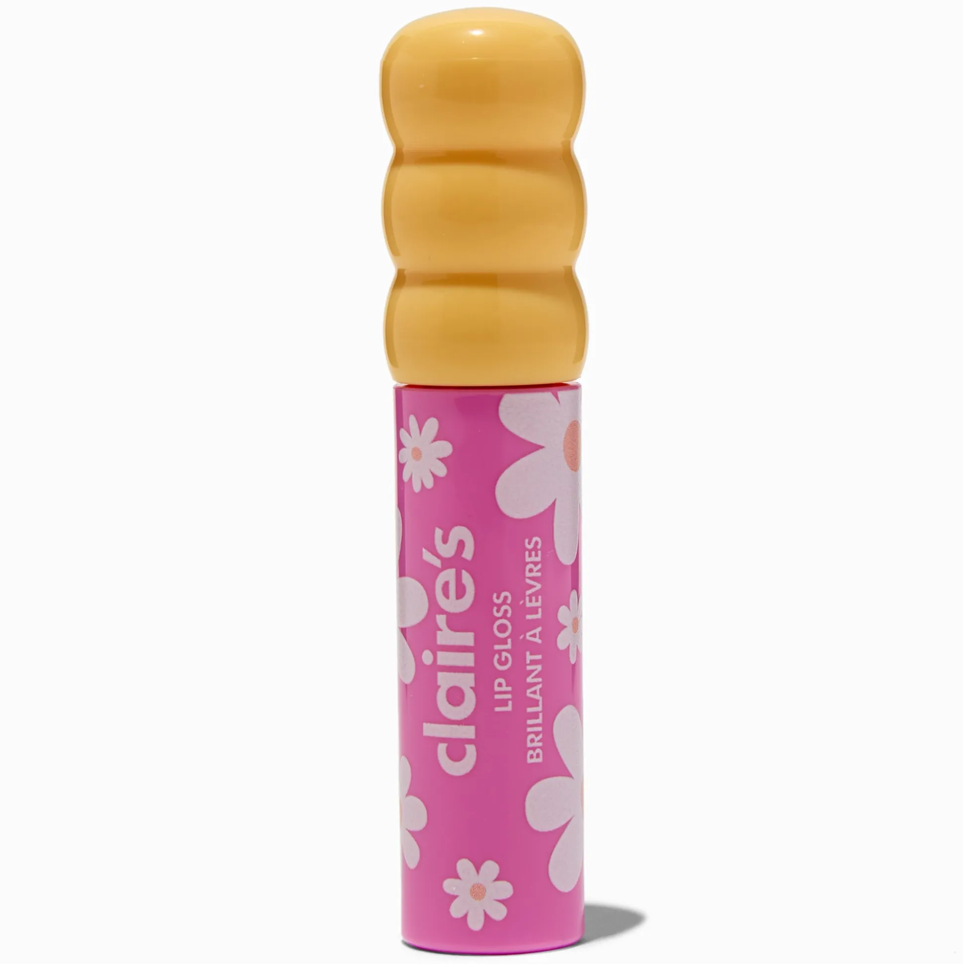 Yellow Daisy Pink Lip Gloss Wand